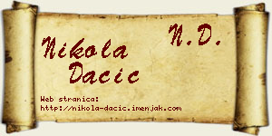 Nikola Dačić vizit kartica